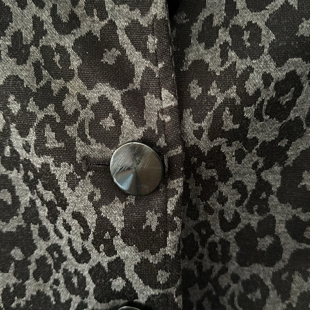Gray cheetah leopard blazer jacket sz S - Picture 3 of 4